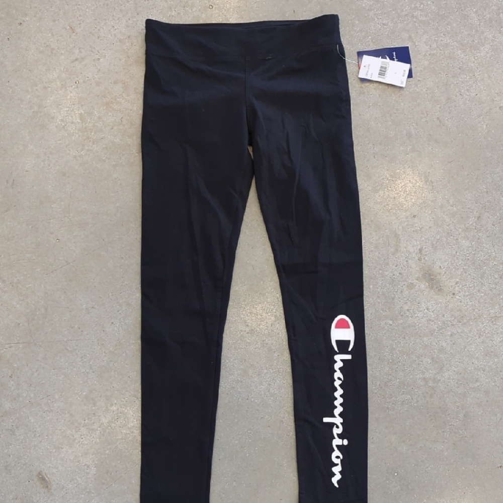 Champion Navy Leggings with White Logo
